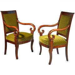 Pair of Early 19th Century Mahogany Fauteuils