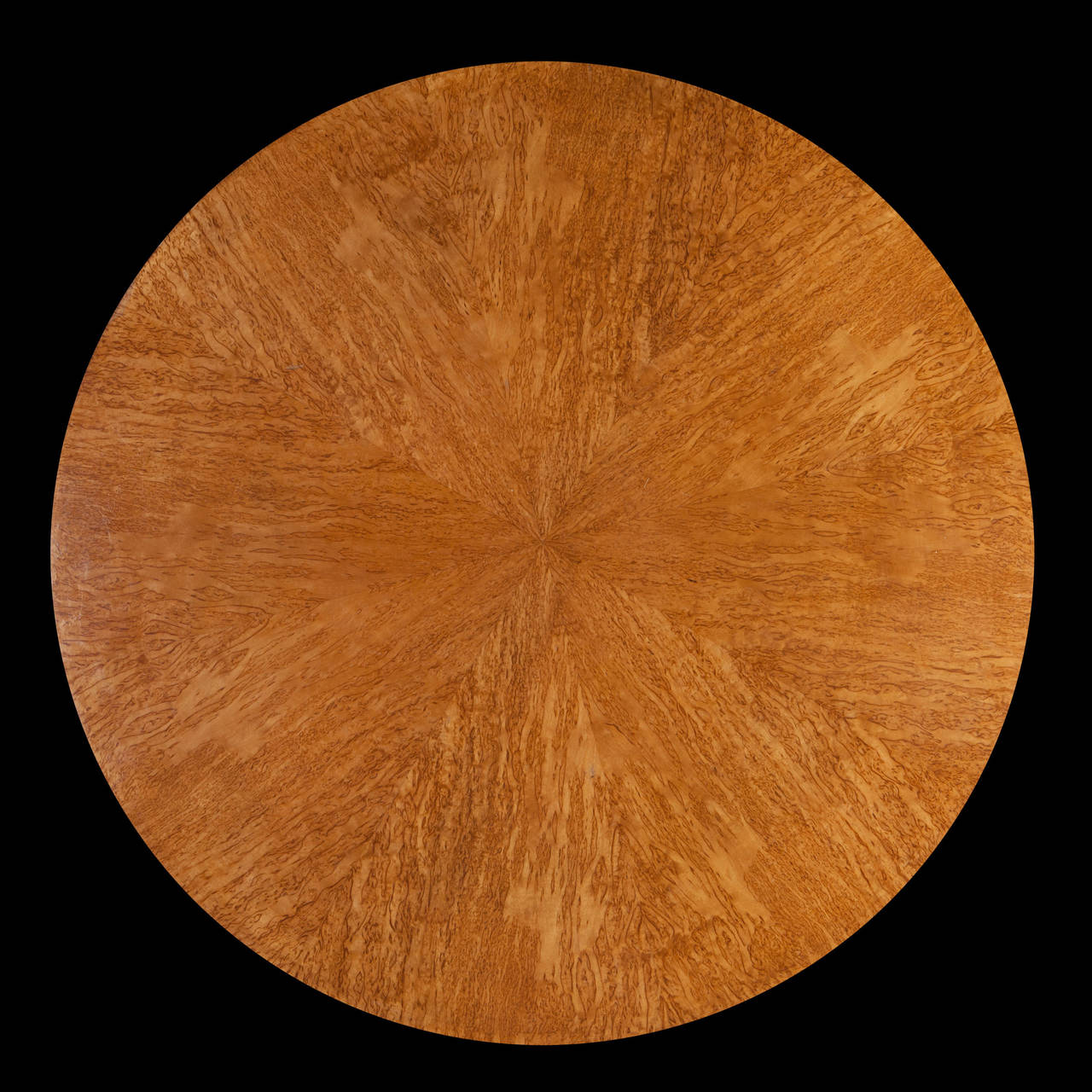 Veneer Fine Bird's-Eye Maple Wood Coffee Table of Circular Form by Jean Pascaud