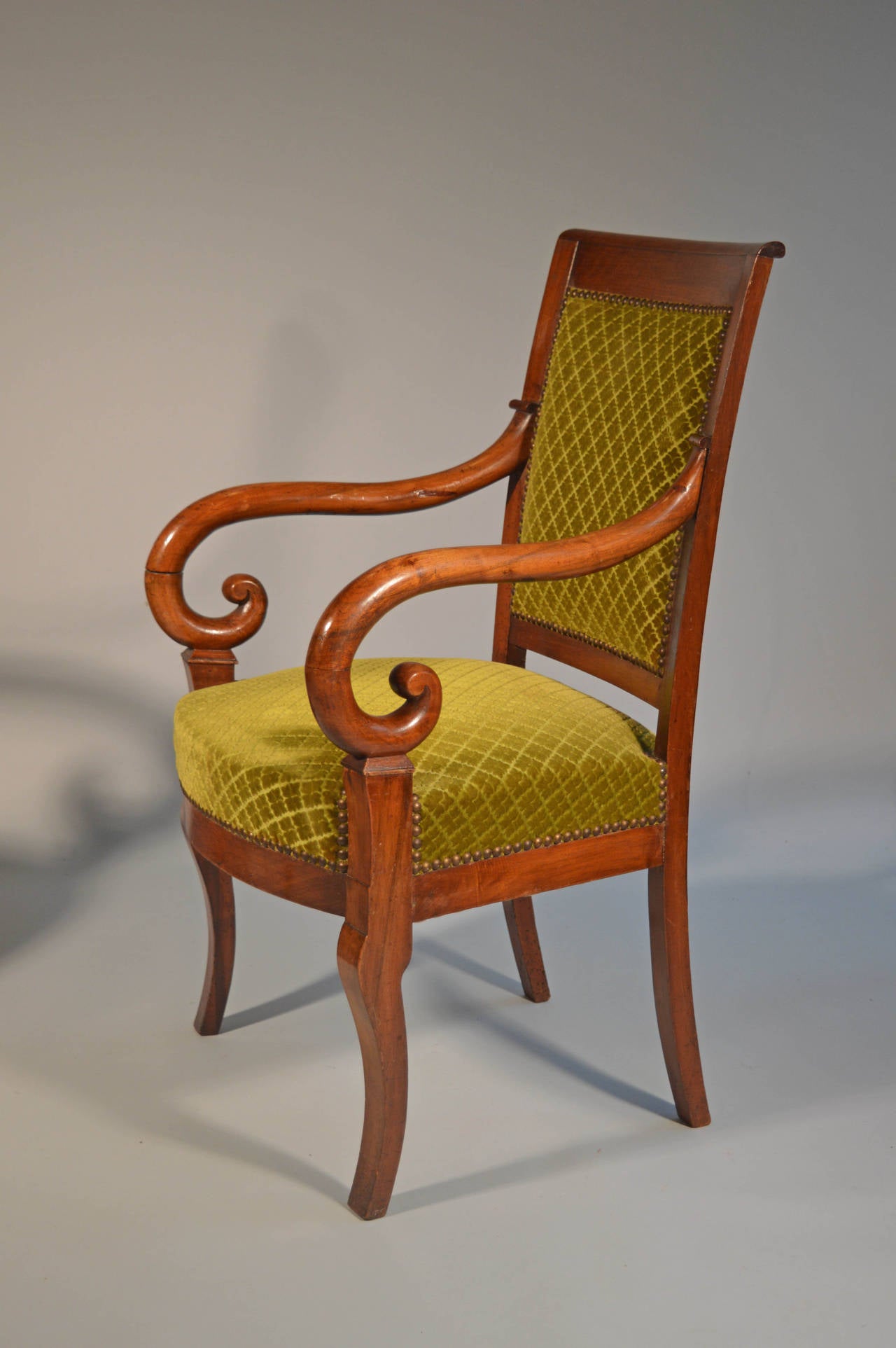 French Pair of Early 19th Century Mahogany Fauteuils