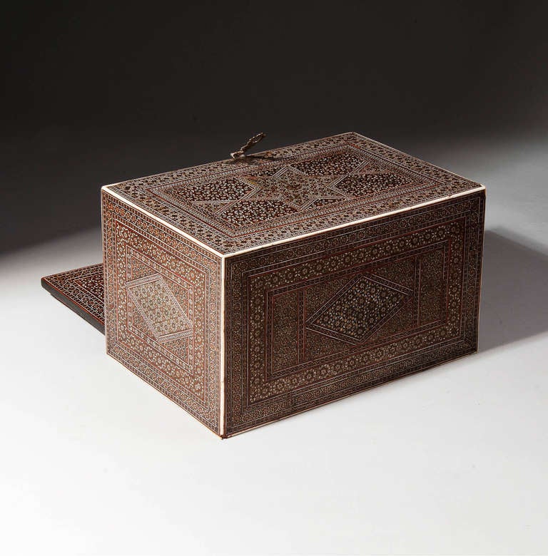 Islamic An Exceptional Indo Persian Sadeli Casket Table Box
