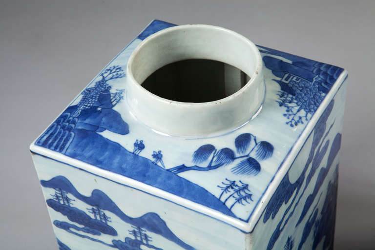 Aesthetic Movement Matched Pair of Chinese Blue and White Porcelain Tea Jars