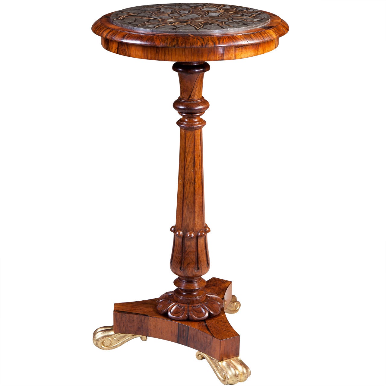 Rare & Important Rosewood Campaign Turtlestone Occassional Table
