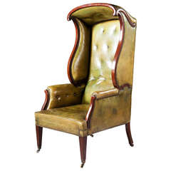 Antique Late 19th Century Hall Porters Wing Chair