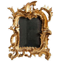 18th Century Italian Rococo Giltwood Mirror