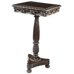 Antique 19th Century Anglo-Indian, Ebonized Occasional or Lamp Table