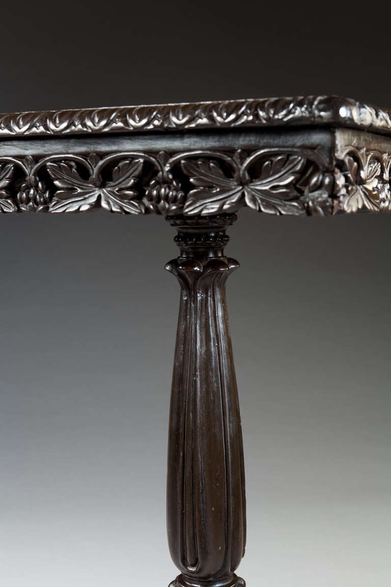 Hardwood 19th Century Anglo-Indian, Ebonized Occasional or Lamp Table