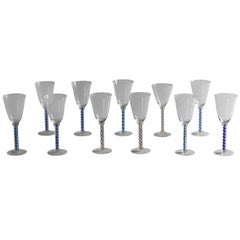 Set of 12 Spiral Twist Wine Glasses