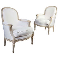 A Pair Of Neoclassical Bergere Tub Bedroom Chairs - Armchairs