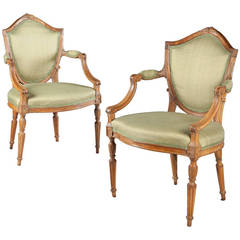 Pair of Shield-Back Armchairs