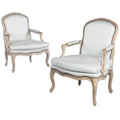 Pair of Grey Painted Armchairs