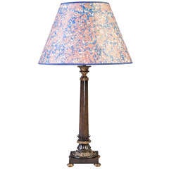 A Bronze and Gilt Regency Column Desk Lamp