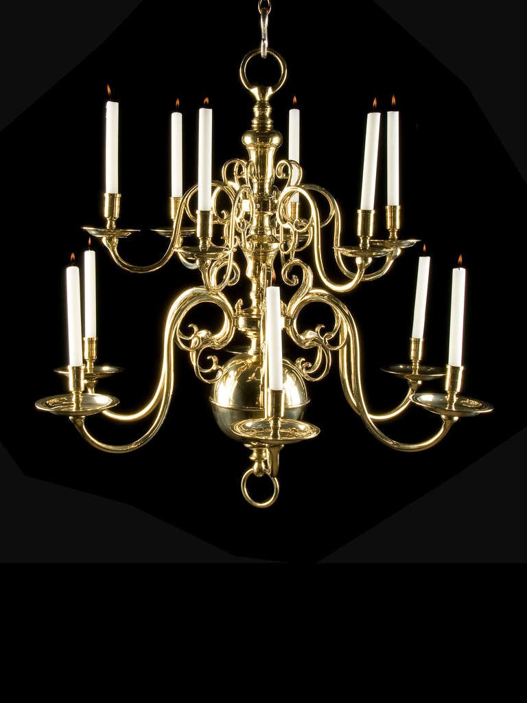 Large Scale White Bronze, Dutch Chandelier