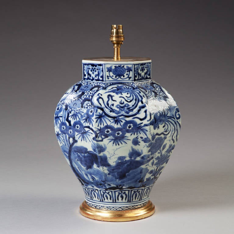 19th Century Blue and White Chinese Vase as a Lamp