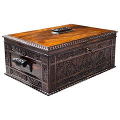Very Fine Anglo-Indian Carved Hardwood box