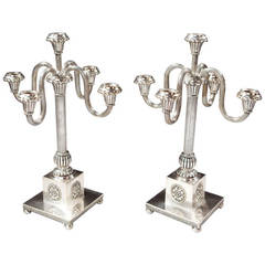 Fine Pair of Baltic, Four-Branch Candelabras