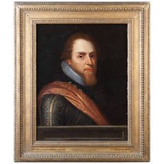 Antique Fine Portrait of Prince Maurice of Nassau, Prince of Orange 1567-1641