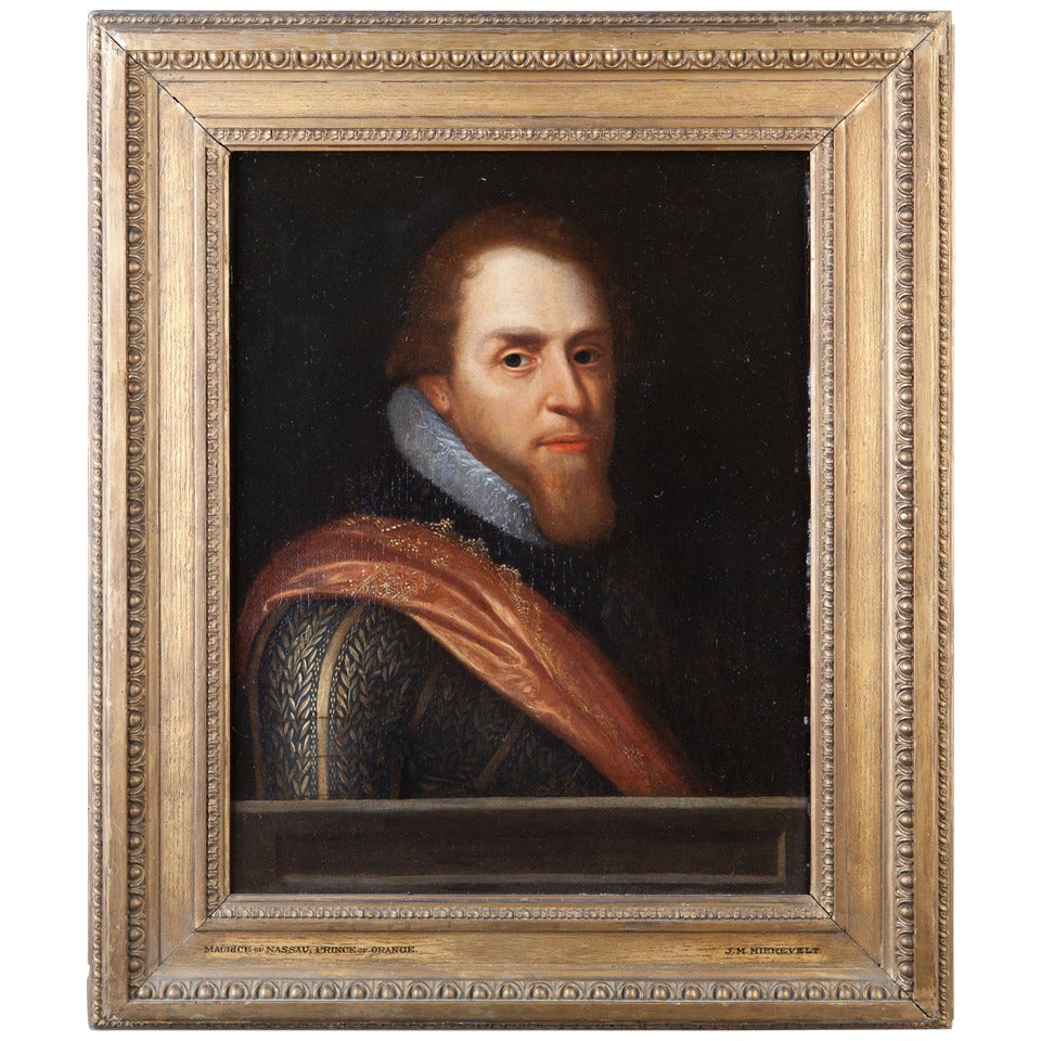 Fine Portrait of Prince Maurice of Nassau, Prince of Orange 1567-1641