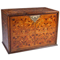 A 18th century South American Peruvian table fall front marquetry Cabinet