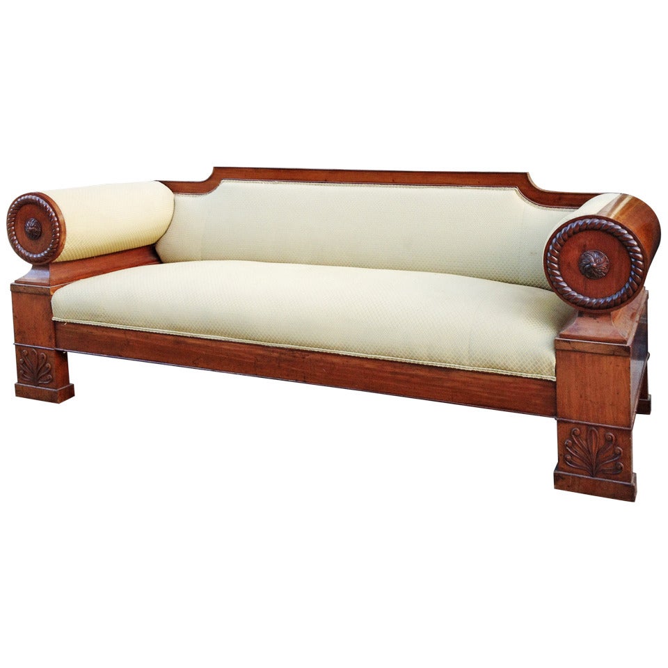 Empire Mahogany Sofa, 19th Century