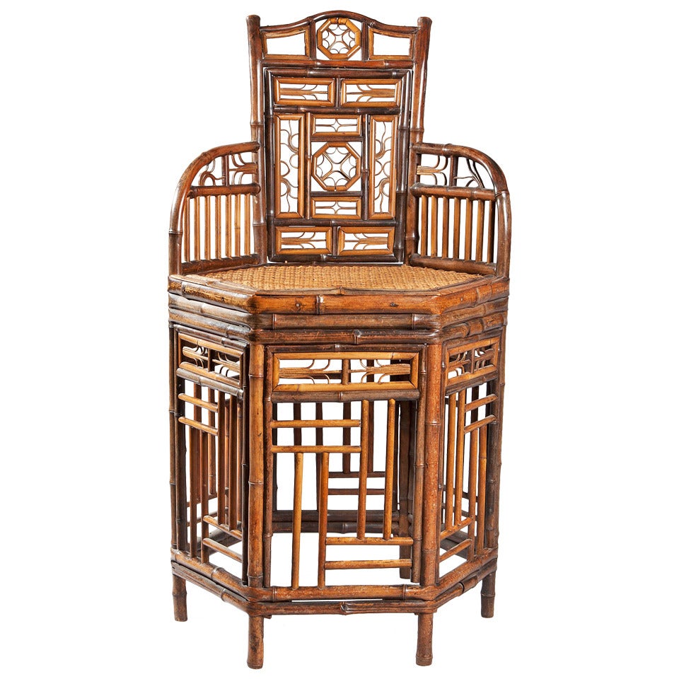 A 19th Century Chinese Bamboo Armchair