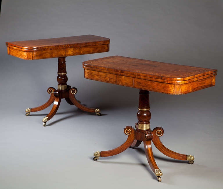 A very fine pair of early 19th century Regency Card Tables