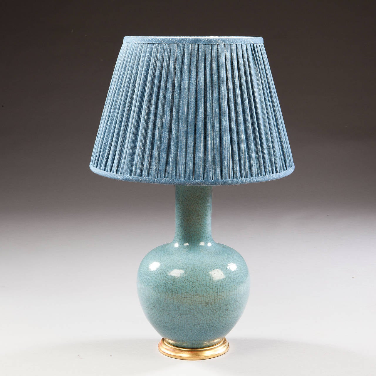 A Duck Egg Blue Chinese Vase Mounted As A Lamp