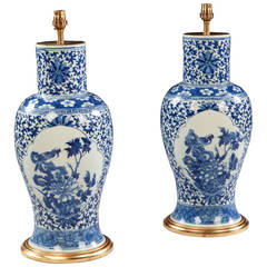 Antique Pair of Chinese Porcelain Vases as Lamps