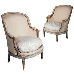 A Fine Pair of Painted Bergeres