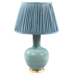 A Duck Egg Blue Chinese Vase Mounted As A Lamp