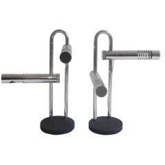 Pair of italian 1970 modernist lamps