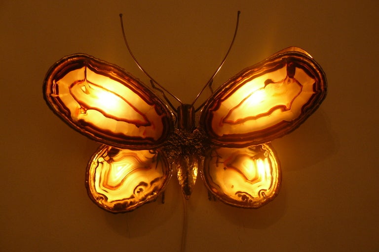 A Butterfly Applique Jacques Duval Brasseur 1970 In Excellent Condition In Brussels, BE