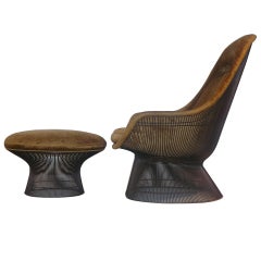 bronze trône chair and ottoman Warren Platner  1 EDITION Knoll