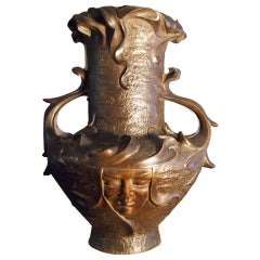 Symbolist Art Nouveau bronze by Henry Jacob