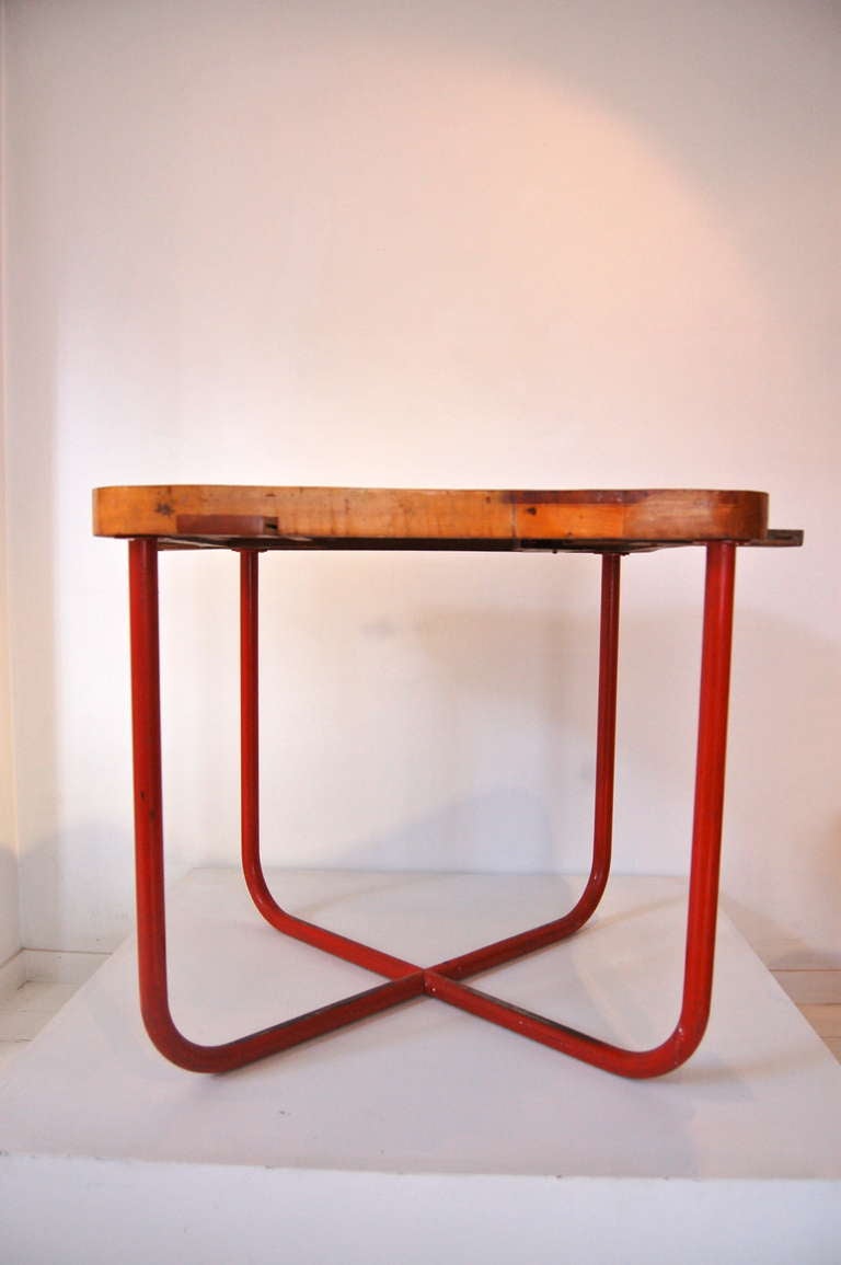 Wood Jean Royere table For Sale