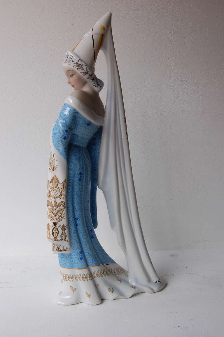 C.I.A Torino Ceramic Figure by Lenci In Excellent Condition In Brussels, BE