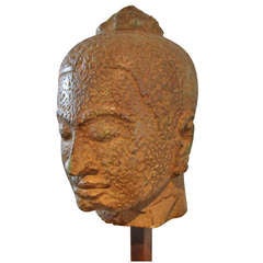 A Khmer Divinity stone head