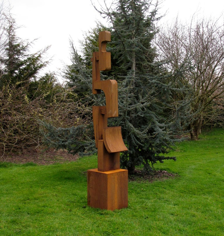 French Monumental Sculpture in Corten Steel by Scuptor Mpcem For Sale