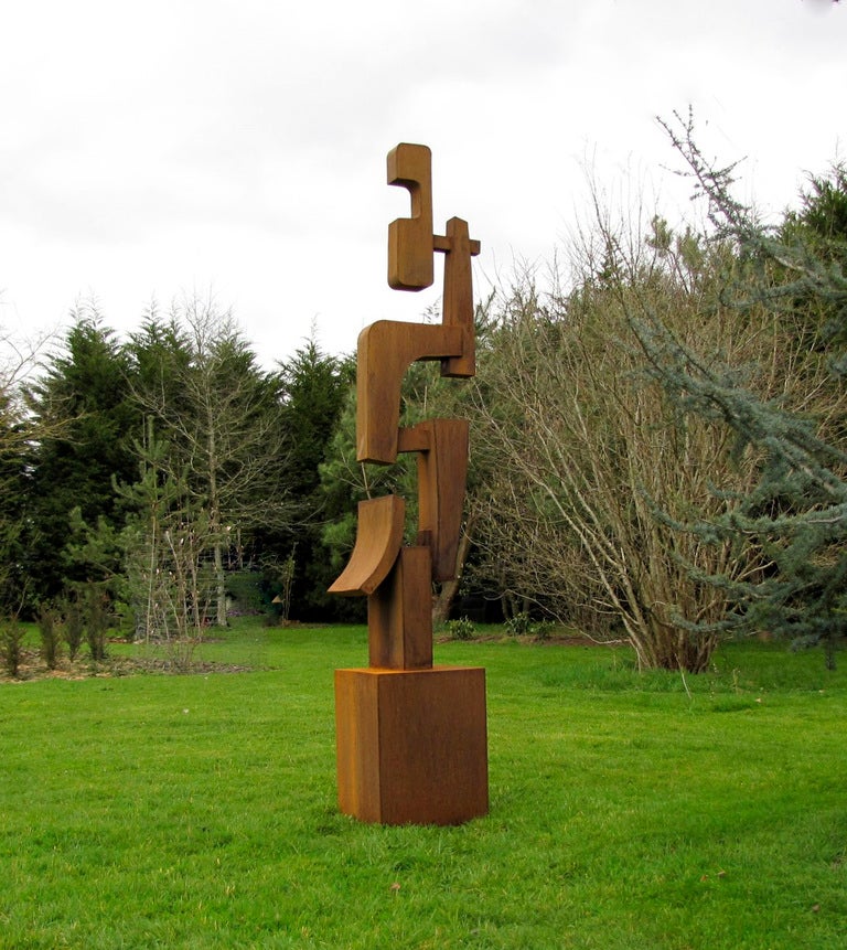 Monumental Sculpture in Corten Steel by Scuptor Mpcem In Excellent Condition For Sale In Le Trevoux, FR