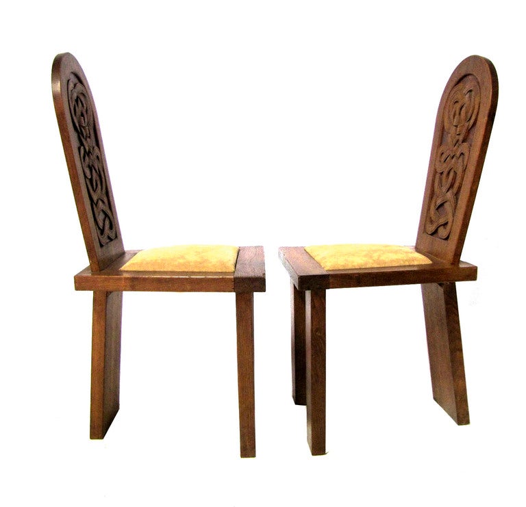 Français Paire de chaises rares de Joseph Savina en vente