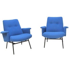 Rare Pair of Armchairs by Pierre Guariche