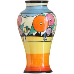 Vintage A Rare Art Deco Vase By Clarice Cliff