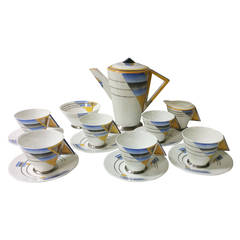 Shelley Art Deco Shades And Lines Coffee Service