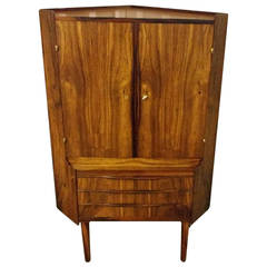 Vintage Omann Jun Rosewood Corner Cabinet