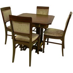 Art Nouveau Games Table And Four Chairs By Ludwig Schmitt 12