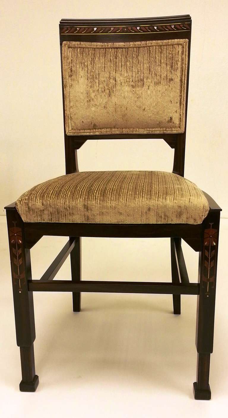 20th Century Art Nouveau Games Table and Four Chairs by Ludwig Schmitt For Sale