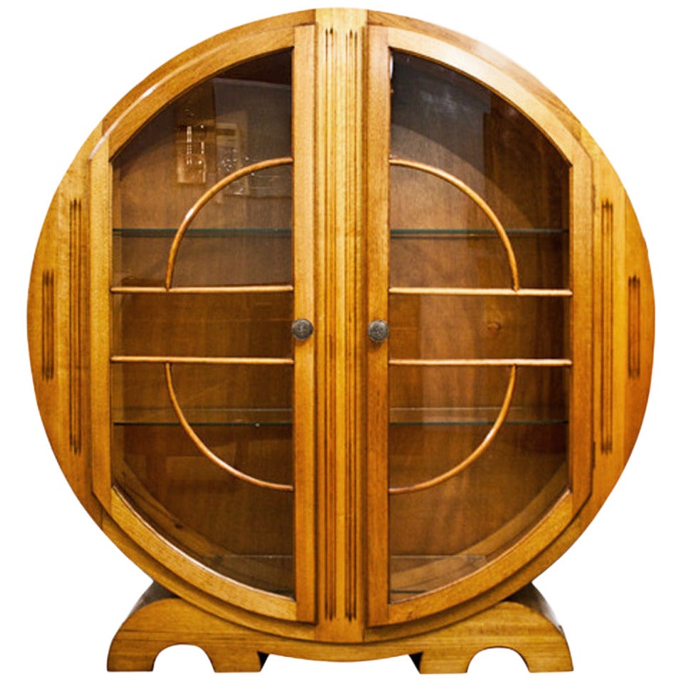 Art Deco Circular Cabinet For Sale