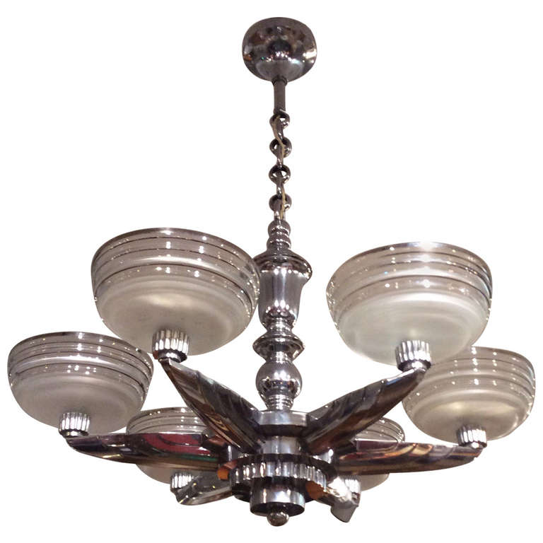 Modernist Art Deco Chandelier at 1stDibs
