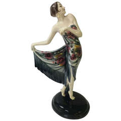 Art Deco Figure of an Elegant Female with Shawl