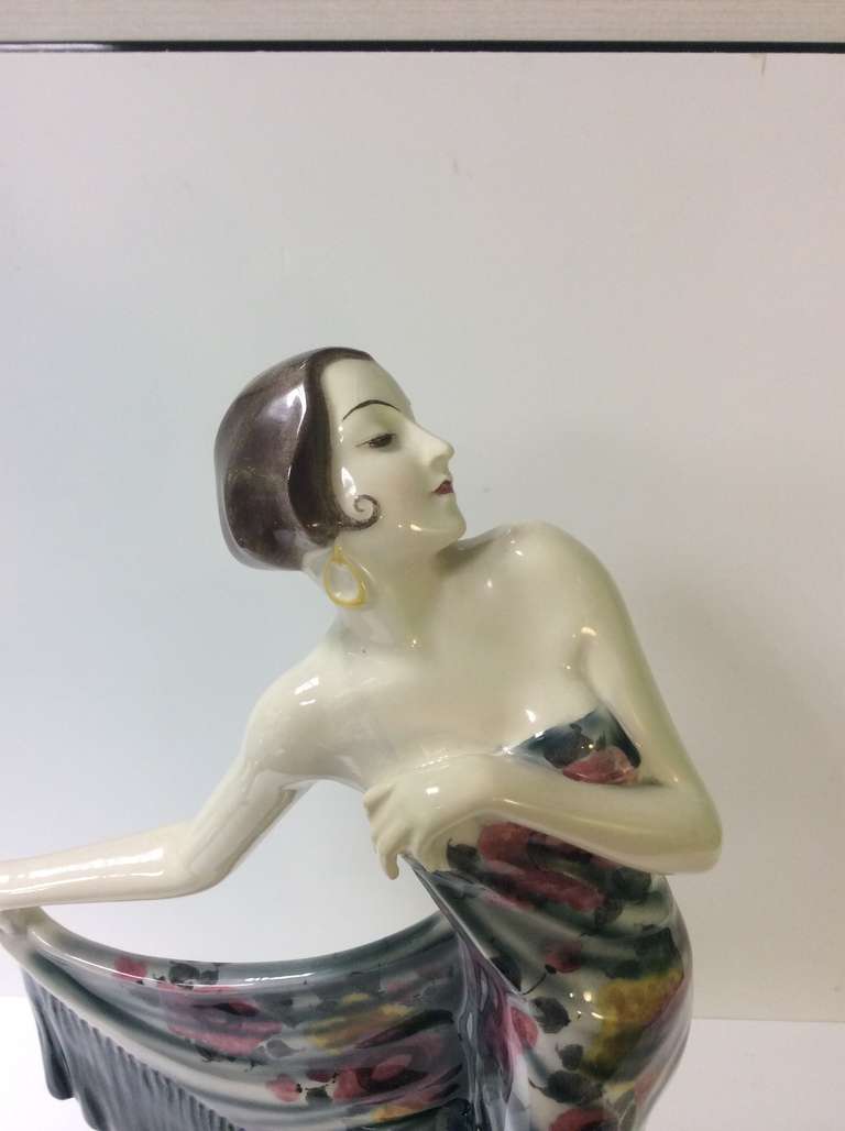 Austrian Art Deco Figure of an Elegant Female with Shawl