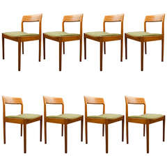Mid Twentieth Century Design Set of Eight Teak Dining Chairs 5